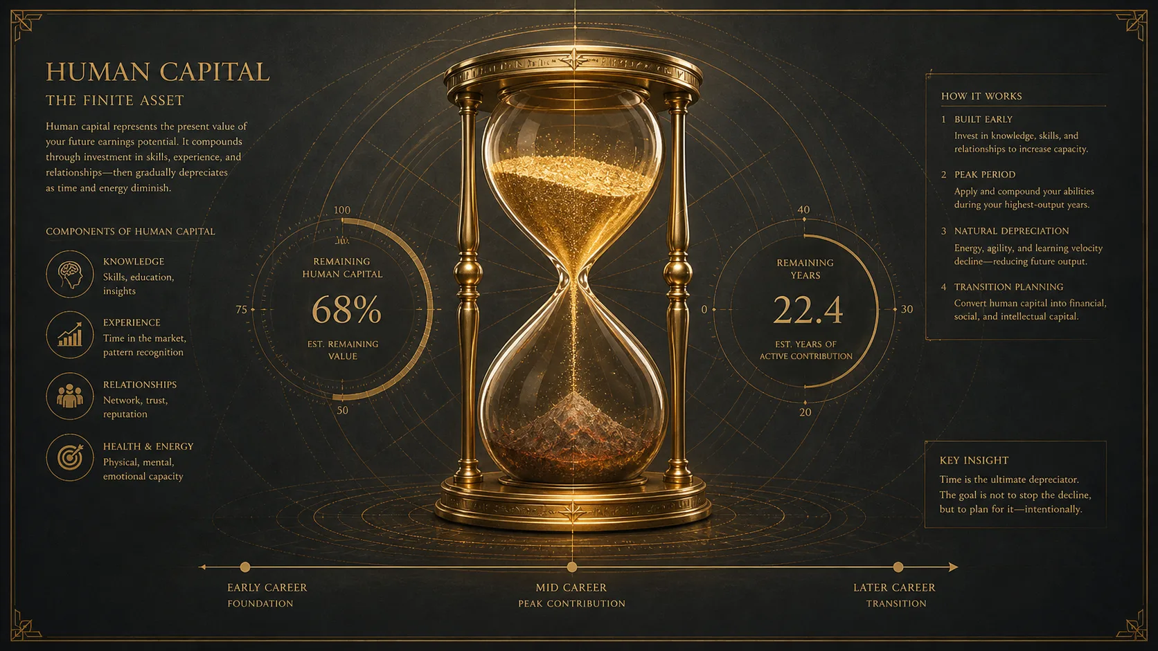 HUMAN CAPITAL THE FINITE ASSET — 砂時計と減価指標